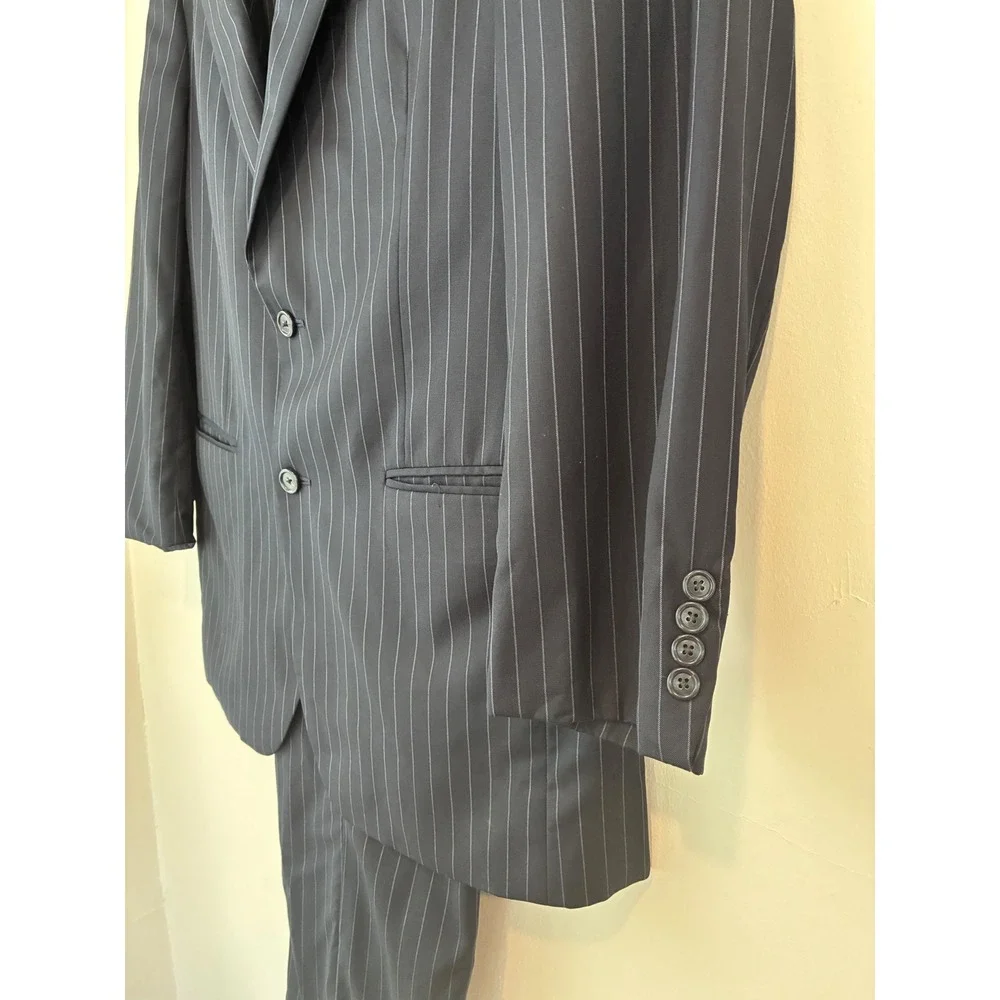 Jos A Bank Mens Gray Pinstripe Wool/ Cashmere‎ Blend Suit, 41R Jacket,35 R Pants